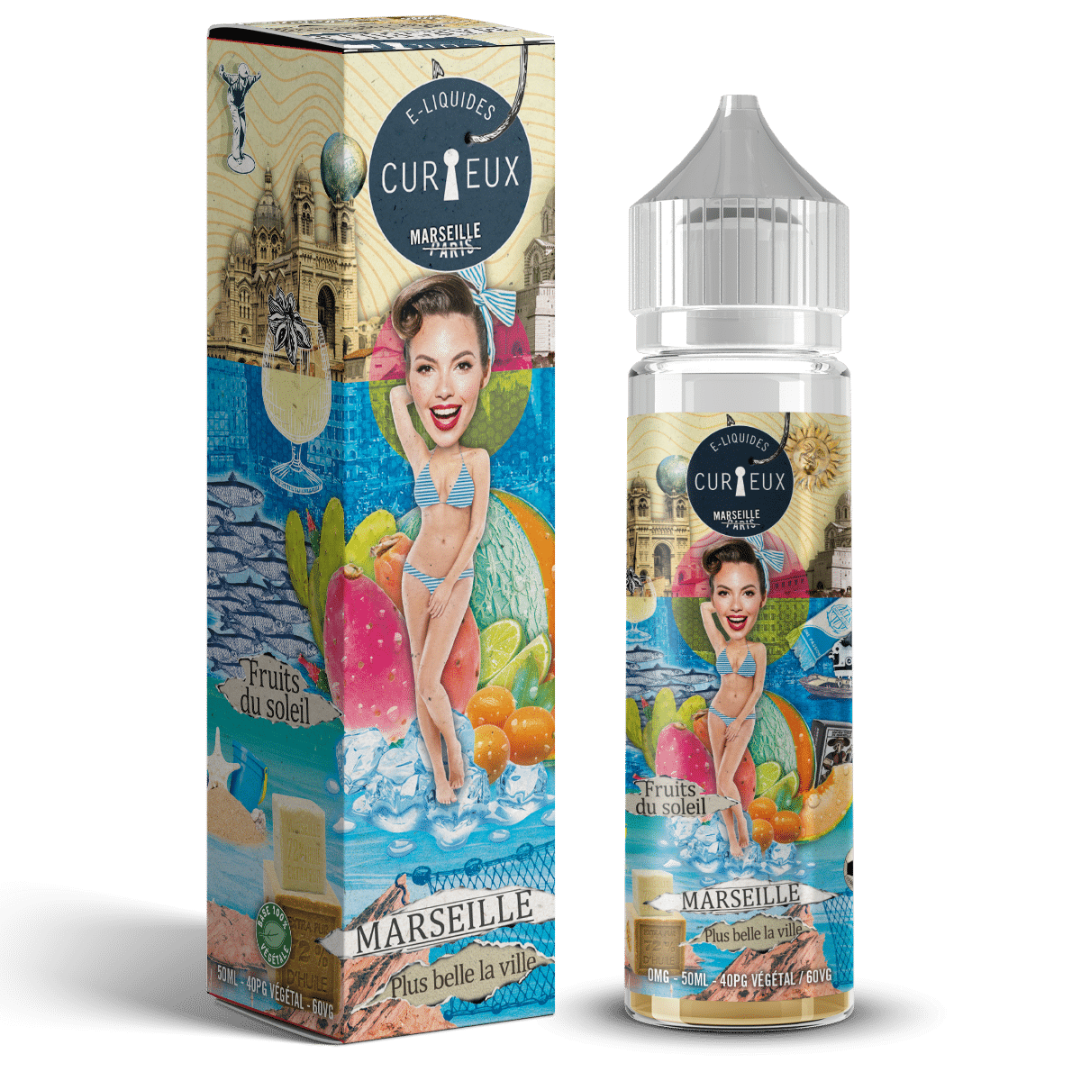 Gamme E-liquide Curieux Hexagone 50ml Marseille Plus belle la ville