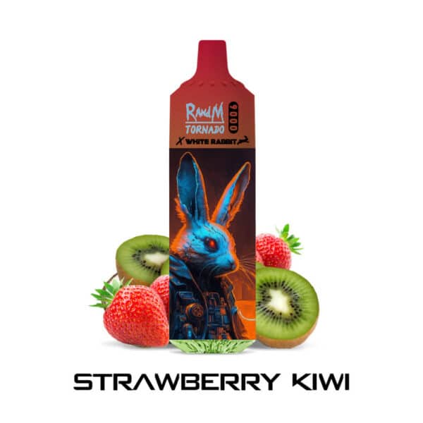 RandM Tornado White Rabbit 9000 puffs strawberry kiwi